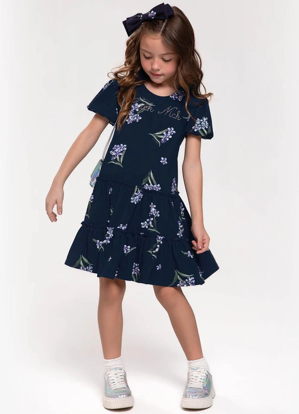 Trick Nick - Vestido Infantil em Cotton Leve Azul 3