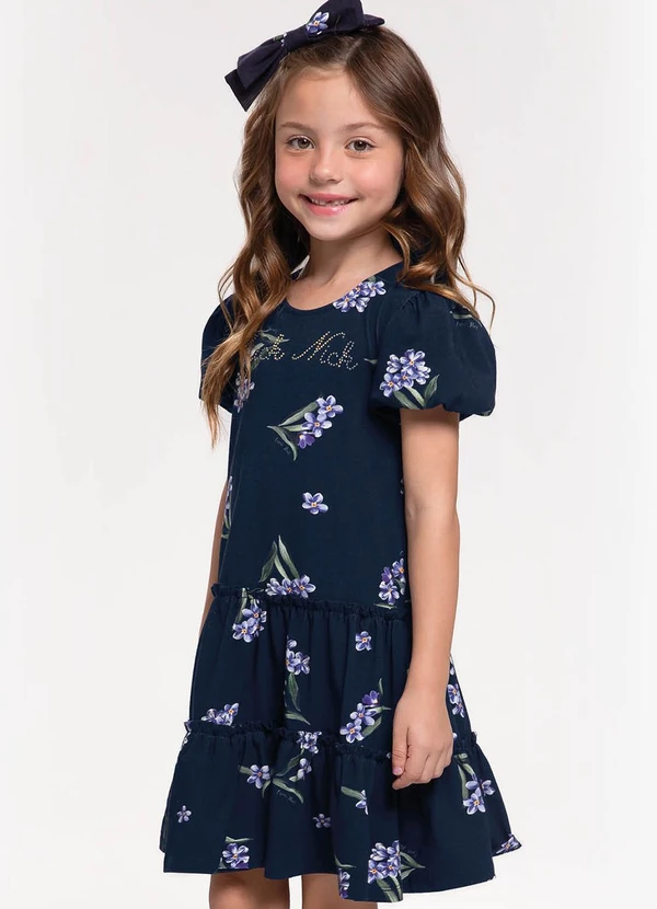 Trick Nick - Vestido Infantil em Cotton Leve Azul 4
