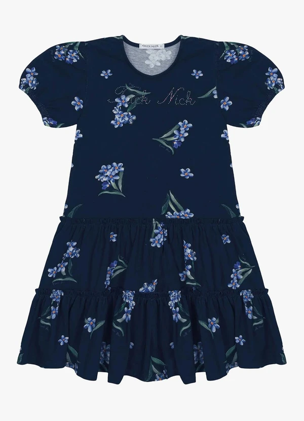 Trick Nick - Vestido Infantil em Cotton Leve Azul 5