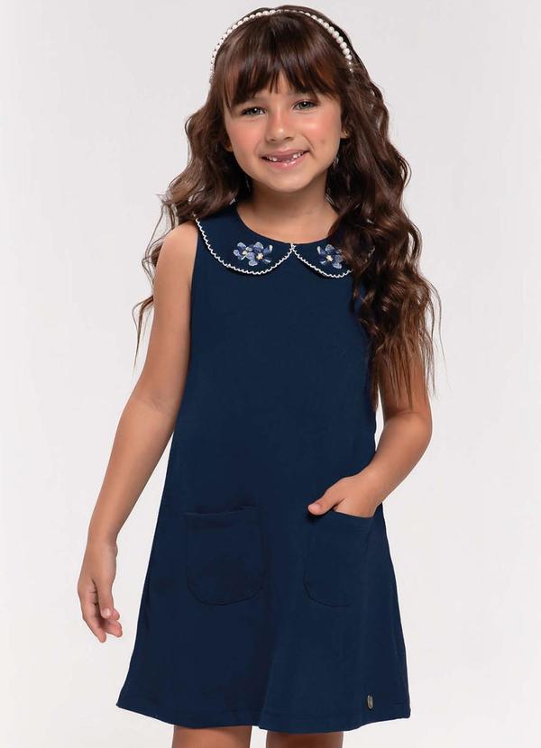 Trick Nick - Vestido Infantil em Cotton Leve Azul