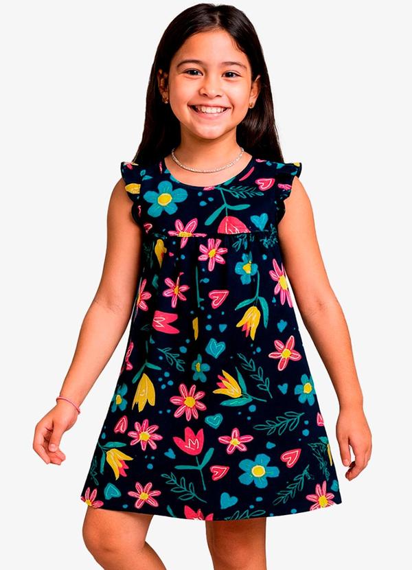 Select - Vestido Infantil em Cotton Leve Azul