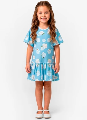 Trick Nick - Vestido Infantil em Cotton Leve Azul - TRICK NICK