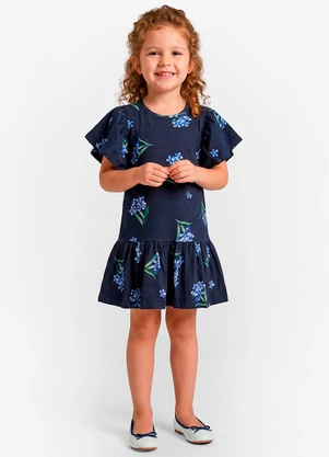 Trick Nick - Vestido Infantil em Cotton Leve Azul - TRICK NICK