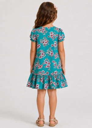 Select - Vestido Infantil em Cotton Leve Estampado Verde - SELECT