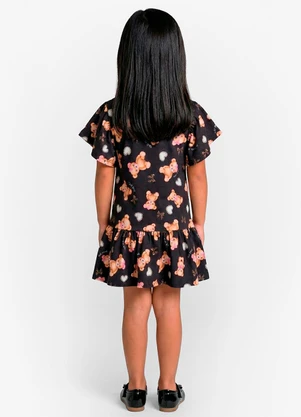 Trick Nick - Vestido Infantil em Cotton Leve Preto - TRICK NICK