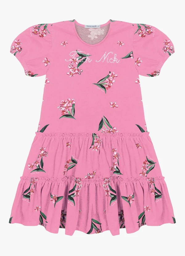 Trick Nick - Vestido Infantil em Cotton Leve Rosa