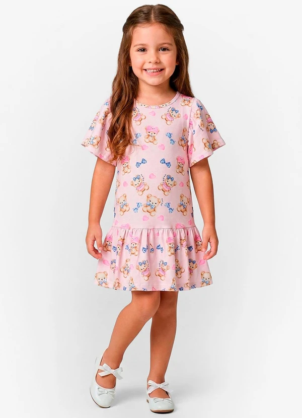 Trick Nick - Vestido Infantil em Cotton Leve Rosa