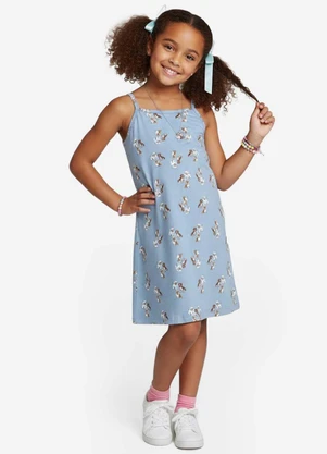 Select - Vestido Infantil em Cotton Leve Rotativo Azul - SELECT