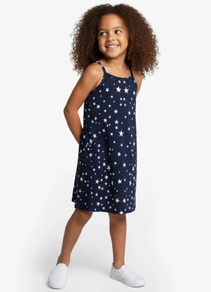 Select - Vestido Infantil em Cotton Leve Rotativo Azul - SELECT