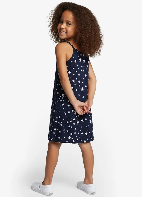 Select - Vestido Infantil em Cotton Leve Rotativo Azul 2