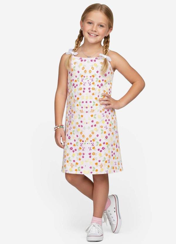 Select - Vestido Infantil em Cotton Leve Rotativo Laranja