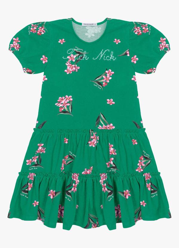 Trick Nick - Vestido Infantil em Cotton Leve Verde