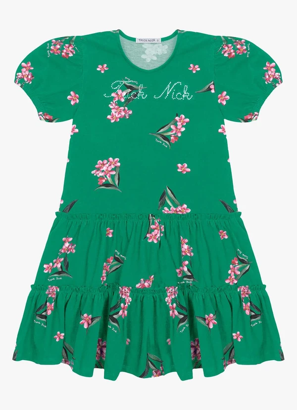 Trick Nick - Vestido Infantil em Cotton Leve Verde
