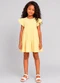 Marlan - Vestido Infantil em Cotton Penteado Rosa - variação: Amarelo