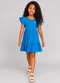 Marlan - Vestido Infantil em Cotton Penteado Rosa - variação: Azul