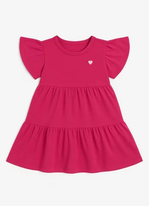Marlan - Vestido Infantil em Cotton Penteado Rosa - MARLAN