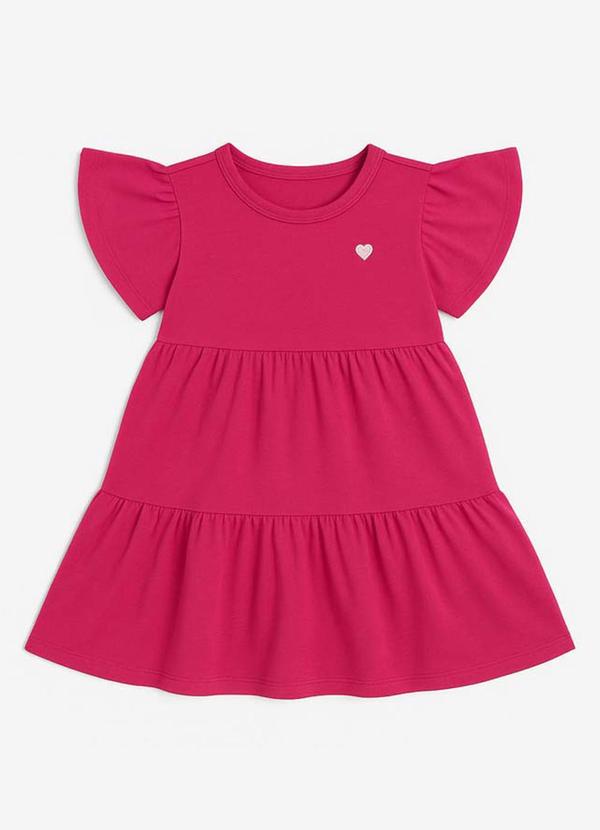 Marlan - Vestido Infantil em Cotton Penteado Rosa 1