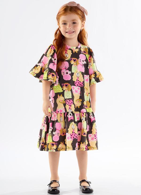 Up Baby - Vestido Infantil em Cotton Preto