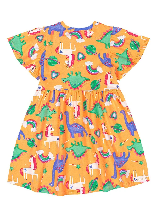 Quimby - Vestido Infantil em Cotton Laranja 3