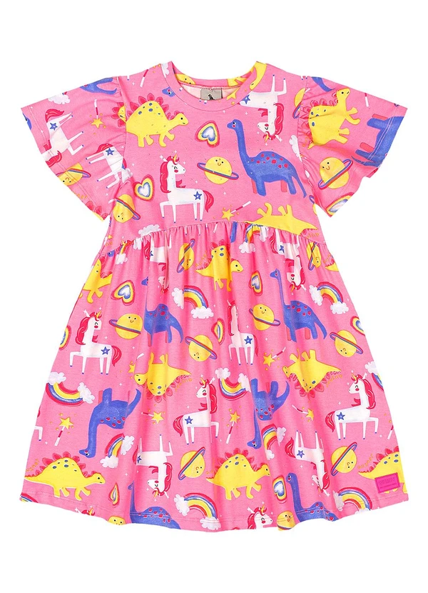 Quimby - Vestido Infantil em Cotton Rosa 2