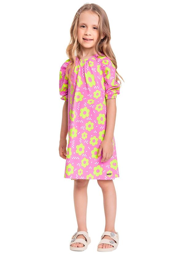 Quimby - Vestido Infantil em Cotton Rosa