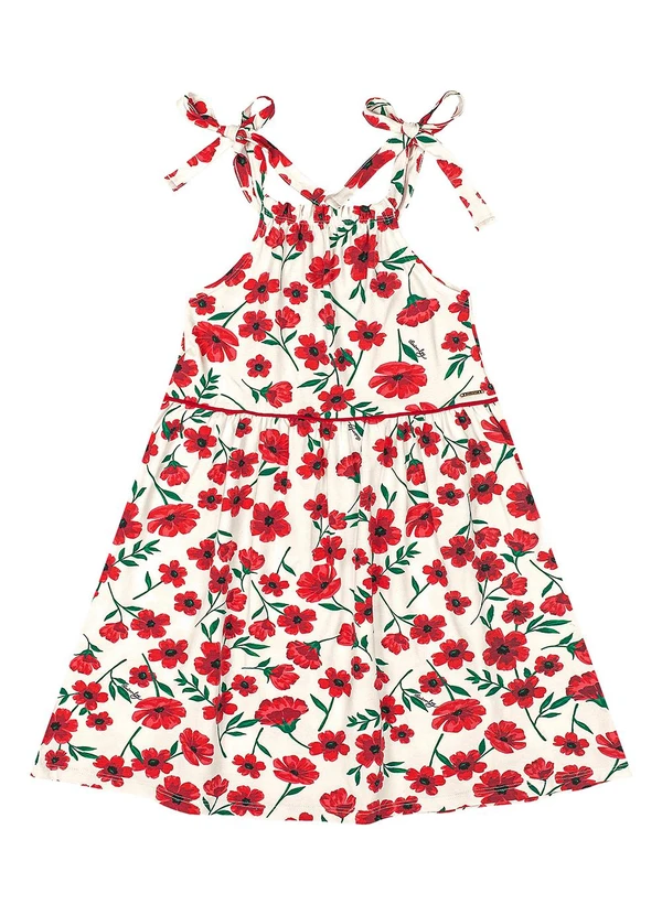 Quimby - Vestido Infantil em Cotton sem Manga Branco 2