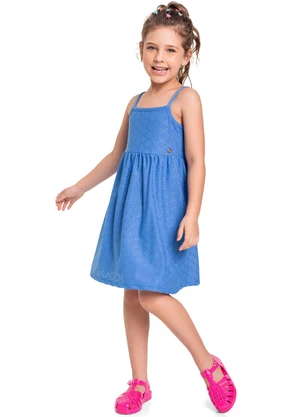 Bee Loop - Vestido Infantil em Laise Azul - BEE LOOP