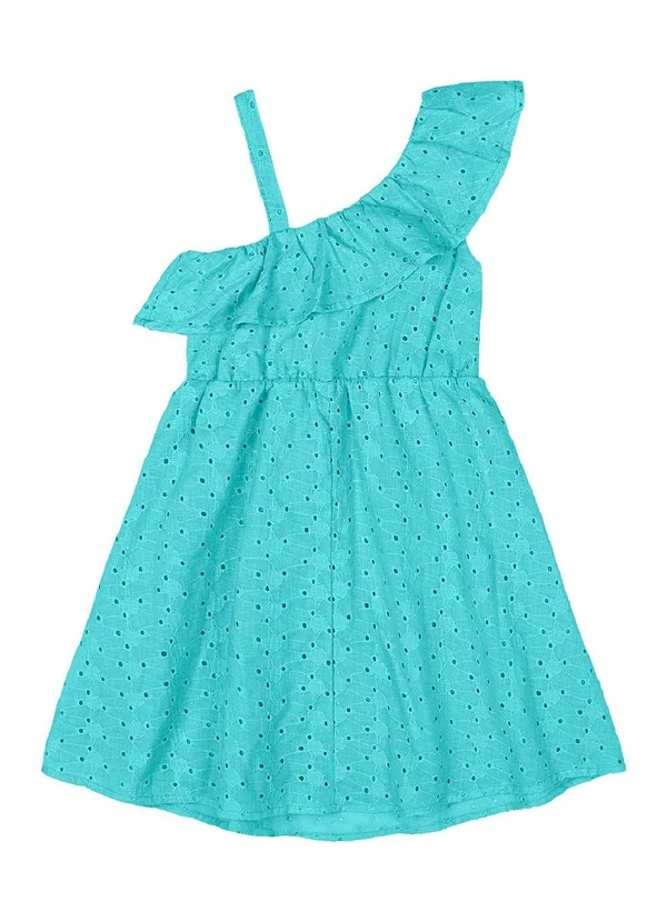Quimby - Vestido Infantil em Laise Babado Azul 3