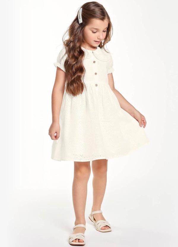 Trick Nick - Vestido Infantil em Laise Bege