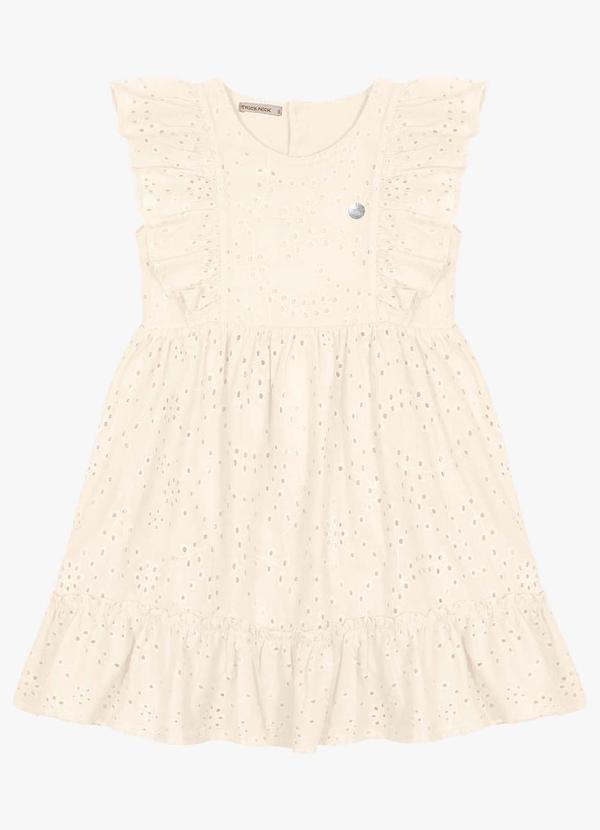 Trick Nick - Vestido Infantil em Laise Bege
