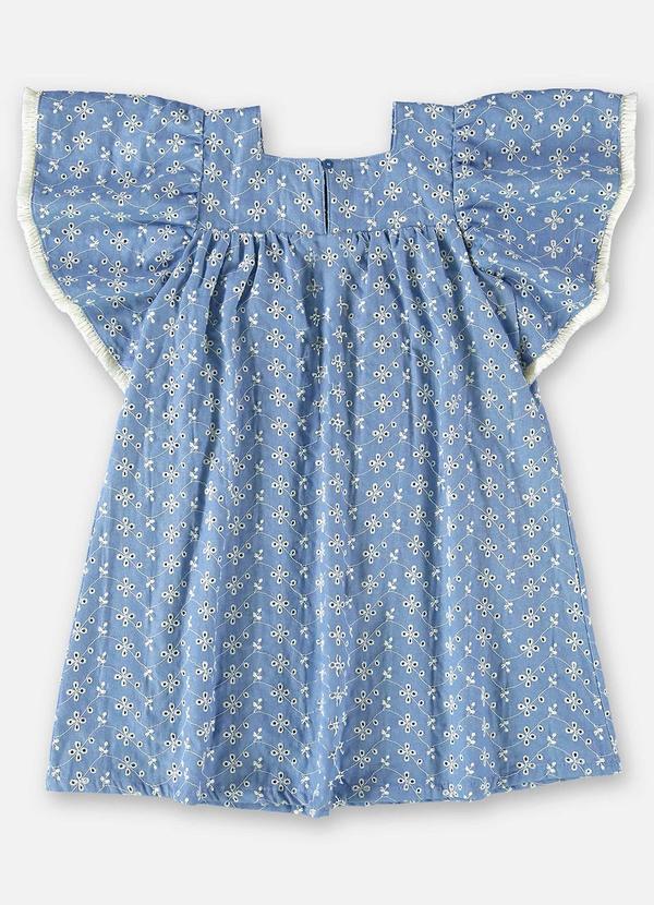 Up Baby - Vestido Infantil em Laise Forrado Azul 3