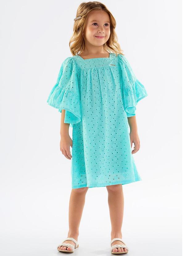 Up Baby - Vestido Infantil em Laise Forrado Azul