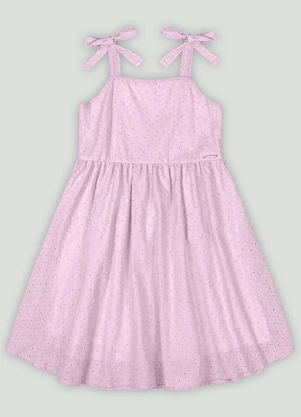 Vestido Infantil em Laise Forrado Quimby Roxo - QUIMBY