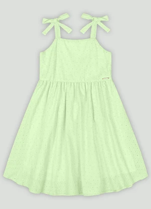 Vestido Infantil em Laise Forrado Quimby Verde - QUIMBY