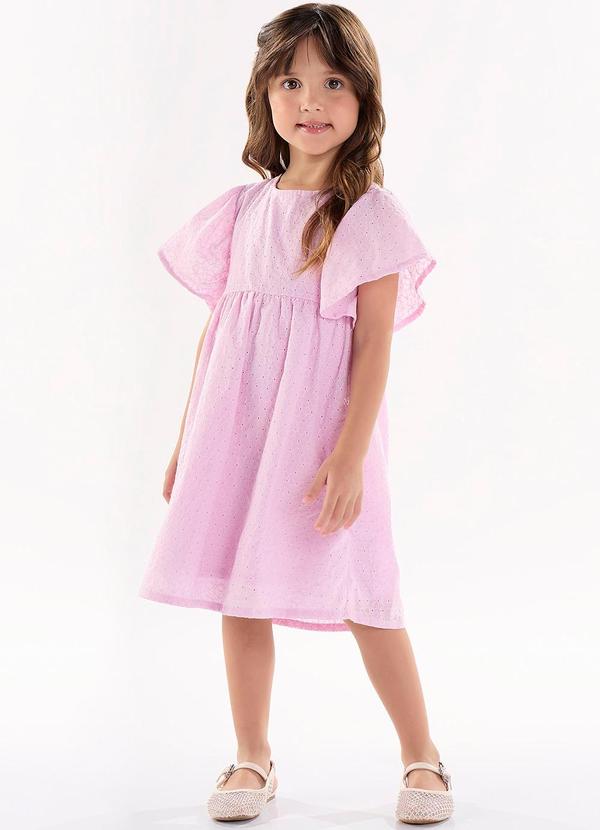 Up Baby - Vestido Infantil em Laise Forrado Roxo