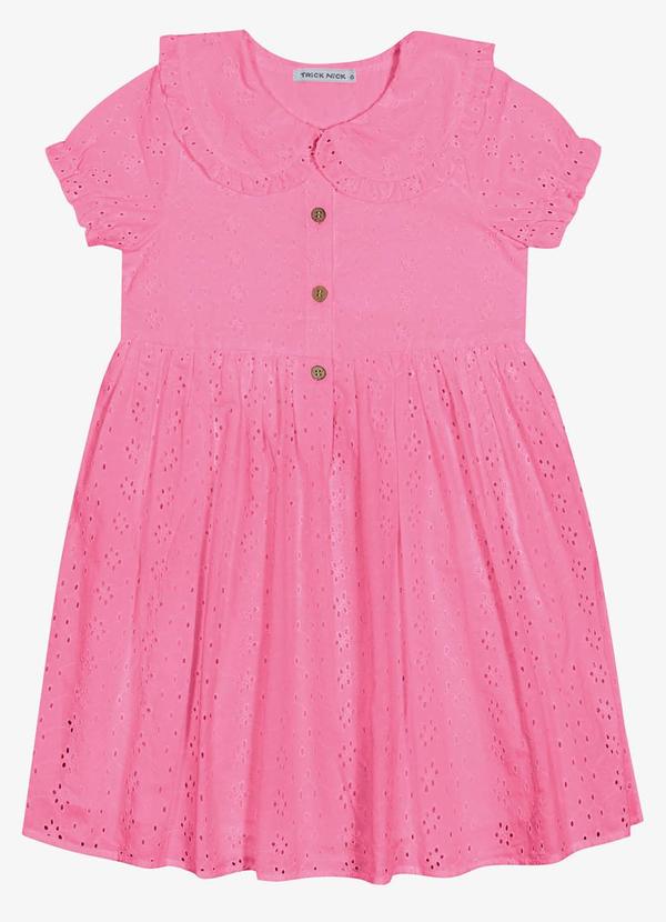 Trick Nick - Vestido Infantil em Laise Rosa
