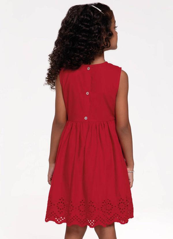 Trick Nick - Vestido Infantil em Laise Vermelho 2