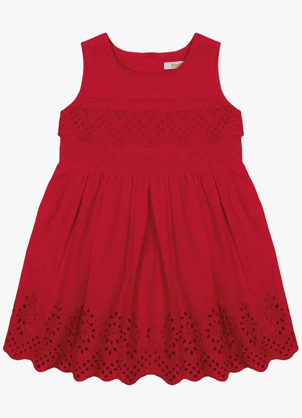 Trick Nick - Vestido Infantil em Laise Vermelho 5