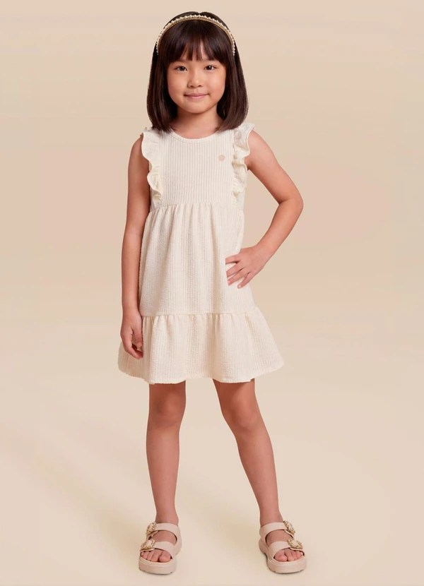 Brandili - Vestido Infantil em Malha com Babado