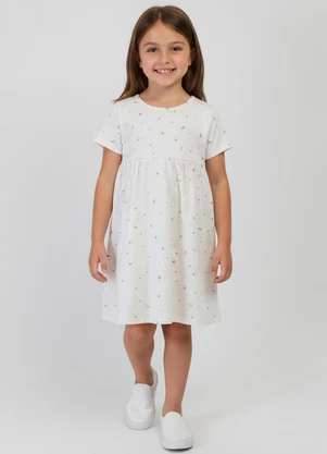 Select - Vestido Infantil em Malha Dots Bege - SELECT