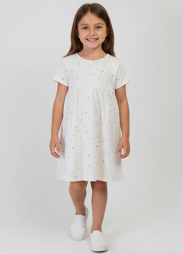 Select - Vestido Infantil em Malha Dots Bege