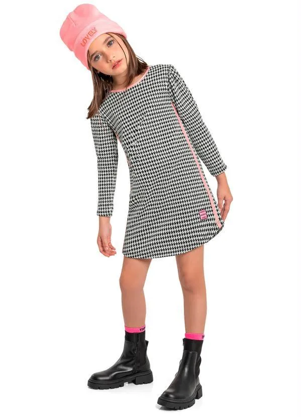 Quimby - Vestido Infantil em Malha Jacquard Branco