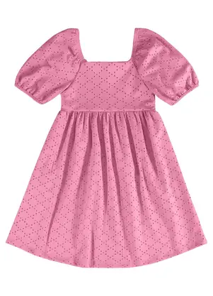 Quimby - Vestido Infantil em Malha Laise Rosa - QUIMBY