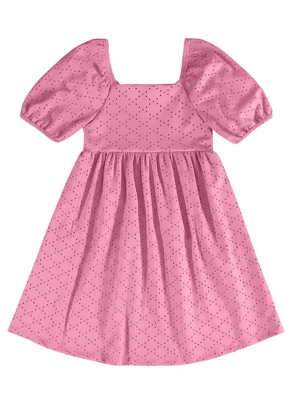 Quimby - Vestido Infantil em Malha Laise Rosa 2
