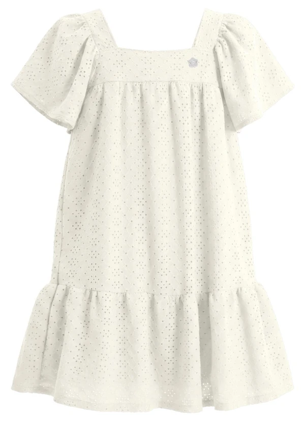 Brandili - Vestido Infantil em Malha Laise Texturizado