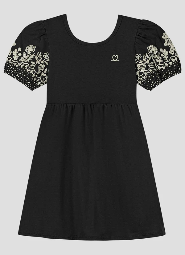 Kely Kety - Vestido Infantil em Malha Preto