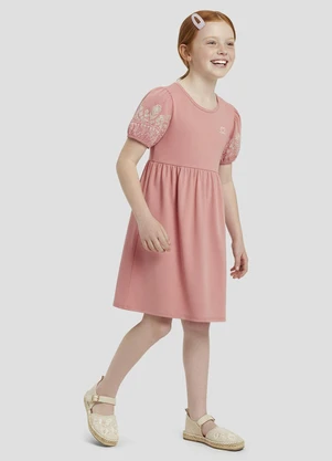 Kely Kety - Vestido Infantil em Malha Rosa - KELY KETY