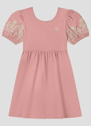 Kely Kety - Vestido Infantil em Malha Rosa - KELY KETY