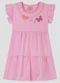 Kely Kety - Vestido em Malha Trabalhada Collor Amarelo - variação: Rosa