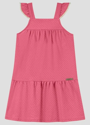Kely Kety - Vestido Infantil em Malha Trabalhada Hive Rosa - KELY KETY